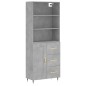 vidaXL Aparador alto madera contrachapada gris hormigón 69,5x34x180 cm vidaXL Aparador alto madera contrachapada gris hormigón 69,5x34x180 cm