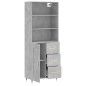 vidaXL Aparador alto madera contrachapada gris hormigón 69,5x34x180 cm vidaXL Aparador alto madera contrachapada gris hormigón 69,5x34x180 cm
