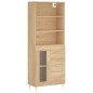 vidaXL Aparador alto madera contrachapada color roble 69,5x34x180 cm vidaXL Aparador alto madera contrachapada color roble 69,5x34x180 cm