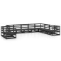 vidaXL Juego de muebles de jardín 10 piezas negro madera maciza pino vidaXL Juego de muebles de jardín 10 piezas negro madera maciza pino