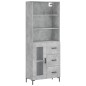 vidaXL Aparador alto madera contrachapada gris hormigón 69,5x34x180 cm vidaXL Aparador alto madera contrachapada gris hormigón 69,5x34x180 cm