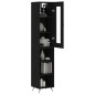 vidaXL Aparador de madera contrachapada negro 34,5x34x180 cm vidaXL Aparador de madera contrachapada negro 34,5x34x180 cm