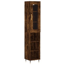 vidaXL Aparador de madera contrachapada roble ahumado 34,5x34x180 cm