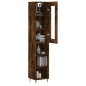 vidaXL Aparador de madera contrachapada roble ahumado 34,5x34x180 cm vidaXL Aparador de madera contrachapada roble ahumado 34,5x34x180 cm