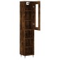 vidaXL Aparador de madera contrachapada roble ahumado 34,5x34x180 cm vidaXL Aparador de madera contrachapada roble ahumado 34,5x34x180 cm