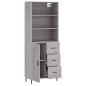 vidaXL Aparador alto madera contrachapada gris sonoma 69,5x34x180 cm vidaXL Aparador alto madera contrachapada gris sonoma 69,5x34x180 cm