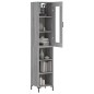 vidaXL Aparador alto madera contrachapada gris Sonoma 34,5x34x180 cm vidaXL Aparador alto madera contrachapada gris Sonoma 34,5x34x180 cm