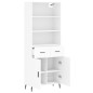 vidaXL Aparador alto madera contrachapada blanco 69,5x34x180 cm