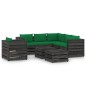 vidaXL Muebles de jardín 8 piezas con cojines madera impregnada gris vidaXL Muebles de jardín 8 piezas con cojines madera impregnada gris
