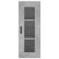 vidaXL Aparador de madera contrachapada gris hormigón 34,5x34x180 cm