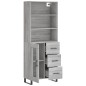 vidaXL Aparador alto madera contrachapada gris sonoma 69,5x34x180 cm vidaXL Aparador alto madera contrachapada gris sonoma 69,5x34x180 cm