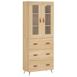 vidaXL Aparador alto madera contrachapada color roble 69,5x34x180 cm
