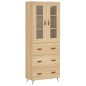 vidaXL Aparador alto madera contrachapada color roble 69,5x34x180 cm vidaXL Aparador alto madera contrachapada color roble 69,5x34x180 cm