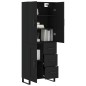 vidaXL Aparador alto madera contrachapada negro 69,5x34x180 cm vidaXL Aparador alto madera contrachapada negro 69,5x34x180 cm