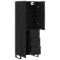 vidaXL Aparador alto madera contrachapada negro 69,5x34x180 cm vidaXL Aparador alto madera contrachapada negro 69,5x34x180 cm