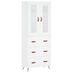 vidaXL Aparador alto madera contrachapada blanco 69,5x34x180 cm