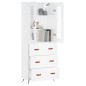 vidaXL Aparador alto madera contrachapada blanco 69,5x34x180 cm vidaXL Aparador alto madera contrachapada blanco 69,5x34x180 cm