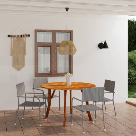 vidaXL Juego de comedor para jardín de 5 piezas gris antracita