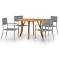 vidaXL Juego de comedor para jardín de 5 piezas gris antracita