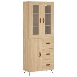 vidaXL Aparador alto madera contrachapada color roble 69,5x34x180 cm