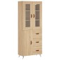 vidaXL Aparador alto madera contrachapada color roble 69,5x34x180 cm vidaXL Aparador alto madera contrachapada color roble 69,5x34x180 cm
