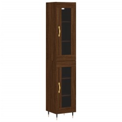 vidaXL Aparador alto madera contrachapada roble marrón 34,5x34x180 cm