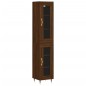 vidaXL Aparador alto madera contrachapada roble marrón 34,5x34x180 cm