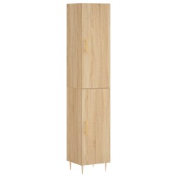 vidaXL Aparador de madera contrachapada roble Sonoma 34,5x34x180 cm