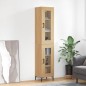 vidaXL Aparador de madera contrachapada roble Sonoma 34,5x34x180 cm vidaXL Aparador de madera contrachapada roble Sonoma 34,5x34x180 cm