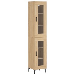 vidaXL Aparador de madera contrachapada roble Sonoma 34,5x34x180 cm