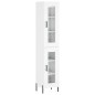 vidaXL Aparador alto madera contrachapada blanco brillo 34,5x34x180 cm