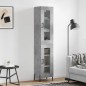 vidaXL Aparador de madera contrachapada gris hormigón 34,5x34x180 cm vidaXL Aparador de madera contrachapada gris hormigón 34,5x34x180 cm