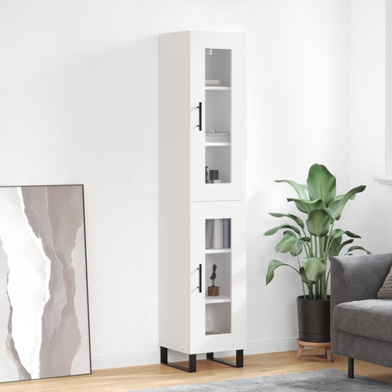 vidaXL Aparador alto madera contrachapada blanco 34,5x34x180 cm vidaXL Aparador alto madera contrachapada blanco 34,5x34x180 cm