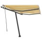vidaXL Toldo manual retráctil con LED amarillo y blanco 300x250 cm vidaXL Toldo manual retráctil con LED amarillo y blanco 300x250 cm