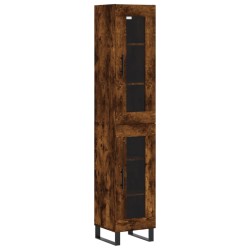 vidaXL Aparador de madera contrachapada roble ahumado 34,5x34x180 cm
