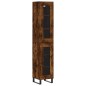 vidaXL Aparador de madera contrachapada roble ahumado 34,5x34x180 cm vidaXL Aparador de madera contrachapada roble ahumado 34,5x34x180 cm