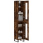 vidaXL Aparador de madera contrachapada roble ahumado 34,5x34x180 cm vidaXL Aparador de madera contrachapada roble ahumado 34,5x34x180 cm