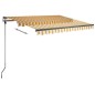 vidaXL Toldo manual retráctil con LED amarillo y blanco 300x250 cm vidaXL Toldo manual retráctil con LED amarillo y blanco 300x250 cm