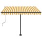vidaXL Toldo manual retráctil con LED amarillo y blanco 300x250 cm vidaXL Toldo manual retráctil con LED amarillo y blanco 300x250 cm