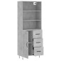 vidaXL Aparador alto madera contrachapada gris hormigón 69,5x34x180 cm vidaXL Aparador alto madera contrachapada gris hormigón 69,5x34x180 cm