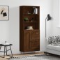 vidaXL Aparador alto madera contrachapada marrón roble 69,5x34x180 cm vidaXL Aparador alto madera contrachapada marrón roble 69,5x34x180 cm