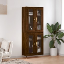 vidaXL Aparador alto madera contrachapada marrón roble 69,5x34x180 cm
