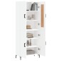 vidaXL Aparador alto madera contrachapada blanco 69,5x34x180 cm vidaXL Aparador alto madera contrachapada blanco 69,5x34x180 cm