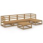 vidaXL Muebles de jardín 8 piezas marrón miel madera maciza de pino vidaXL Muebles de jardín 8 piezas marrón miel madera maciza de pino