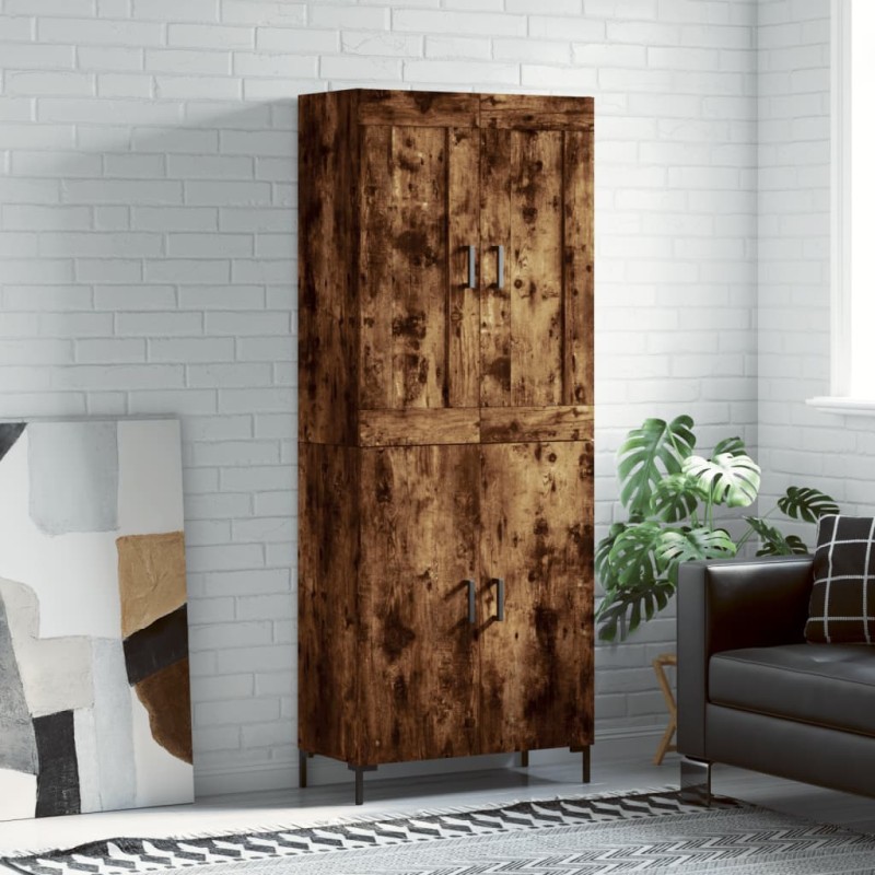 vidaXL Aparador alto madera contrachapada roble ahumado 69,5x34x180 cm vidaXL Aparador alto madera contrachapada roble ahumado 69,5x34x180 cm