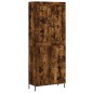 vidaXL Aparador alto madera contrachapada roble ahumado 69,5x34x180 cm