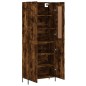 vidaXL Aparador alto madera contrachapada roble ahumado 69,5x34x180 cm