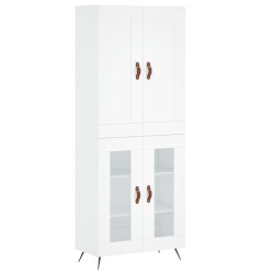 vidaXL Aparador alto madera contrachapada blanco 69,5x34x180 cm