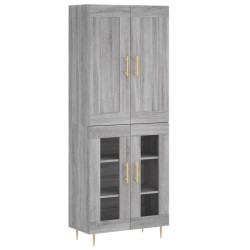 vidaXL Aparador alto madera contrachapada gris sonoma 69,5x34x180 cm