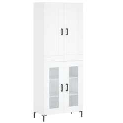 vidaXL Aparador alto madera contrachapada blanco 69,5x34x180 cm